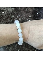 Natural Agate Faceted Bracelets with Silver Spacer 10mm