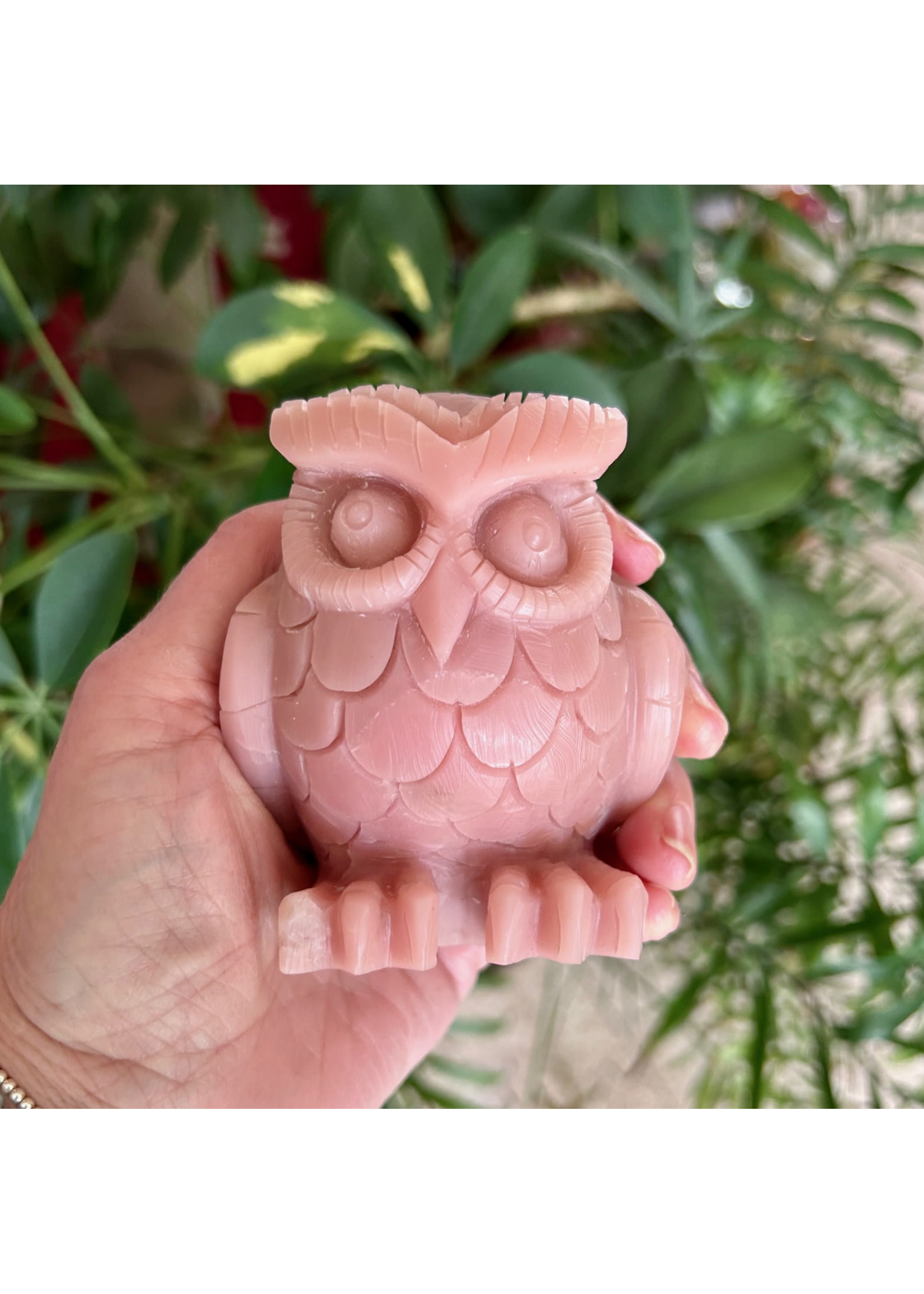 Pink Opal Owls for intuitive wisdom