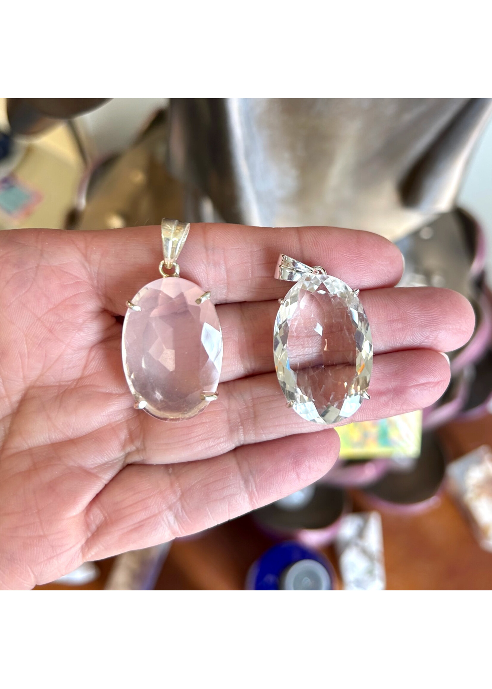 Faceted Pendants Oval
