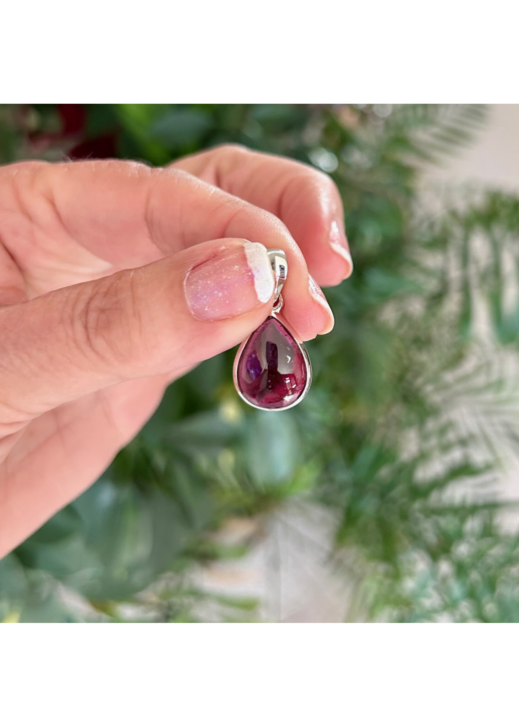 Garnet Cabochon Pendants