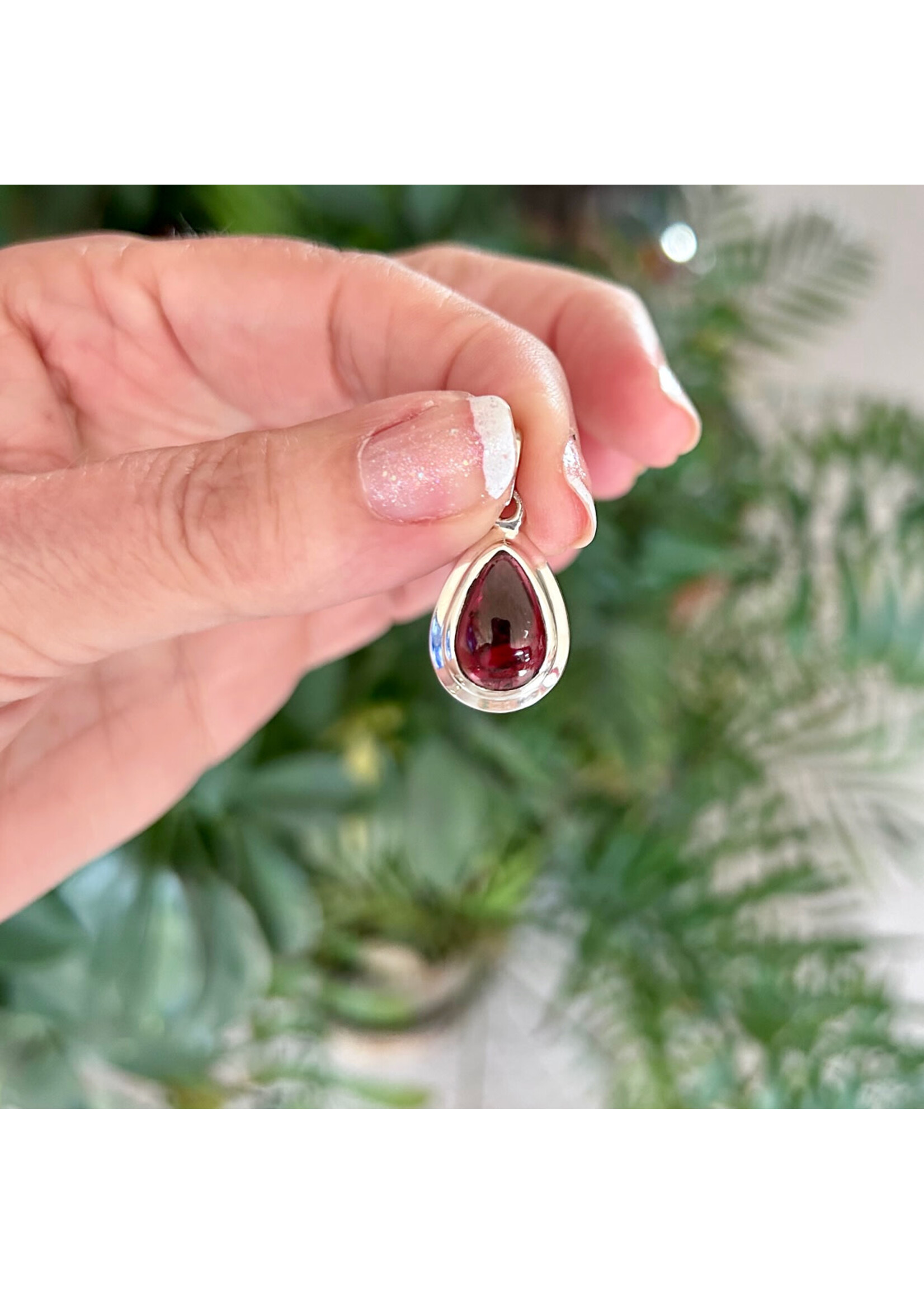 Garnet Cabochon Pendants