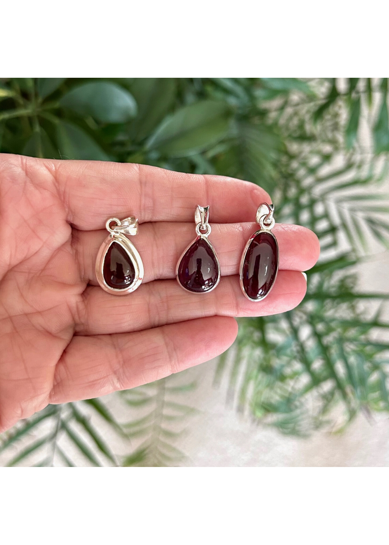 Garnet Cabochon Pendants