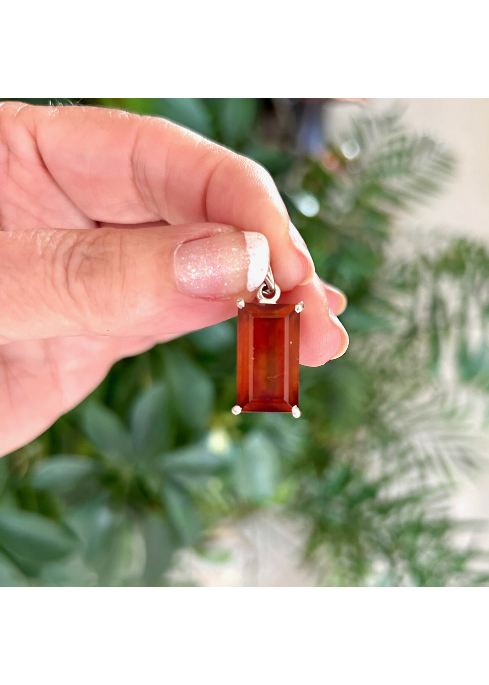 Hessonite Garnet Faceted Pendants Rectangle for mega wealth