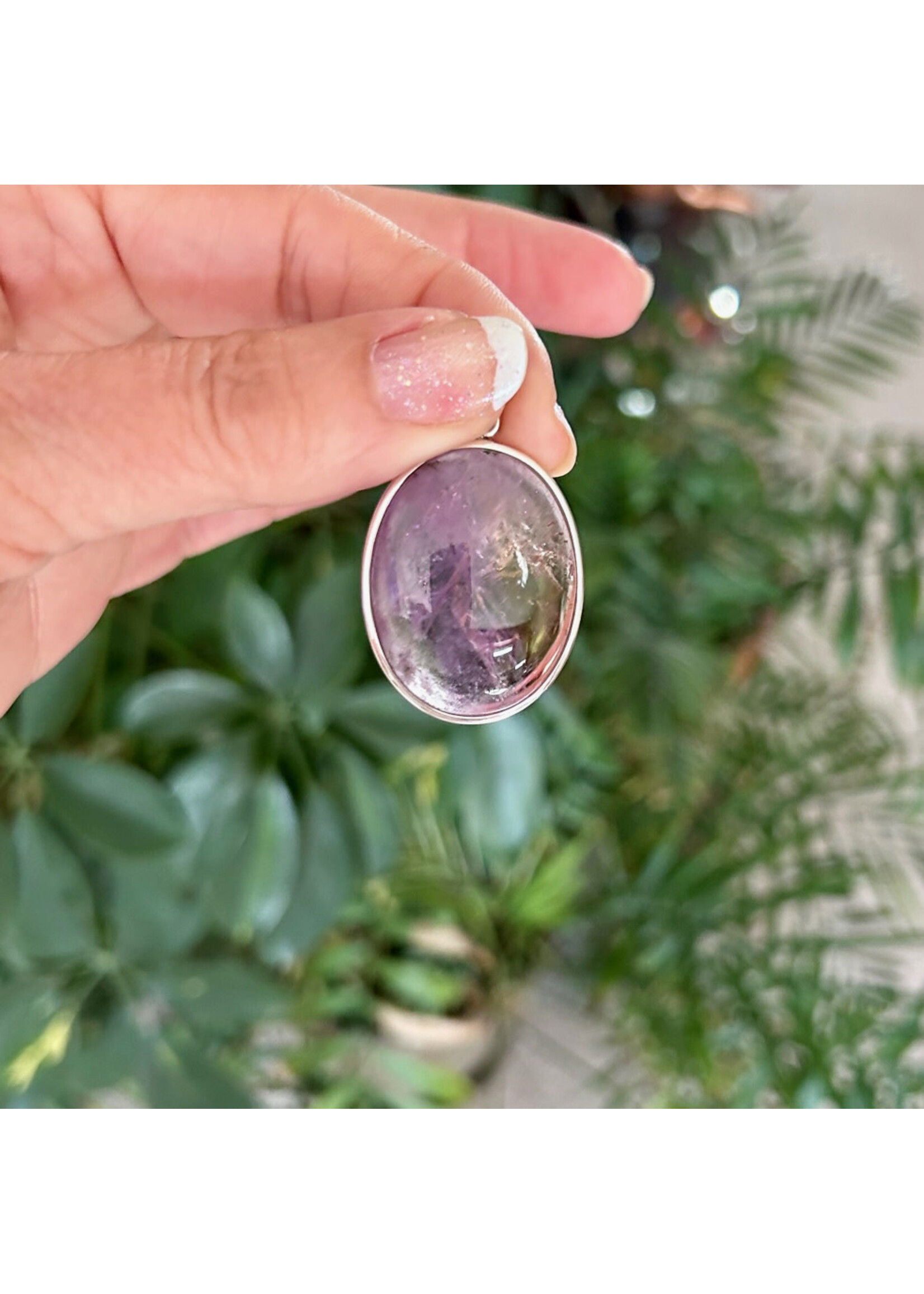 Ametrine Cabochon Pendant Oval for prosperity