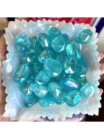 Aqua Aura Quartz Tumbled for elevating vibration