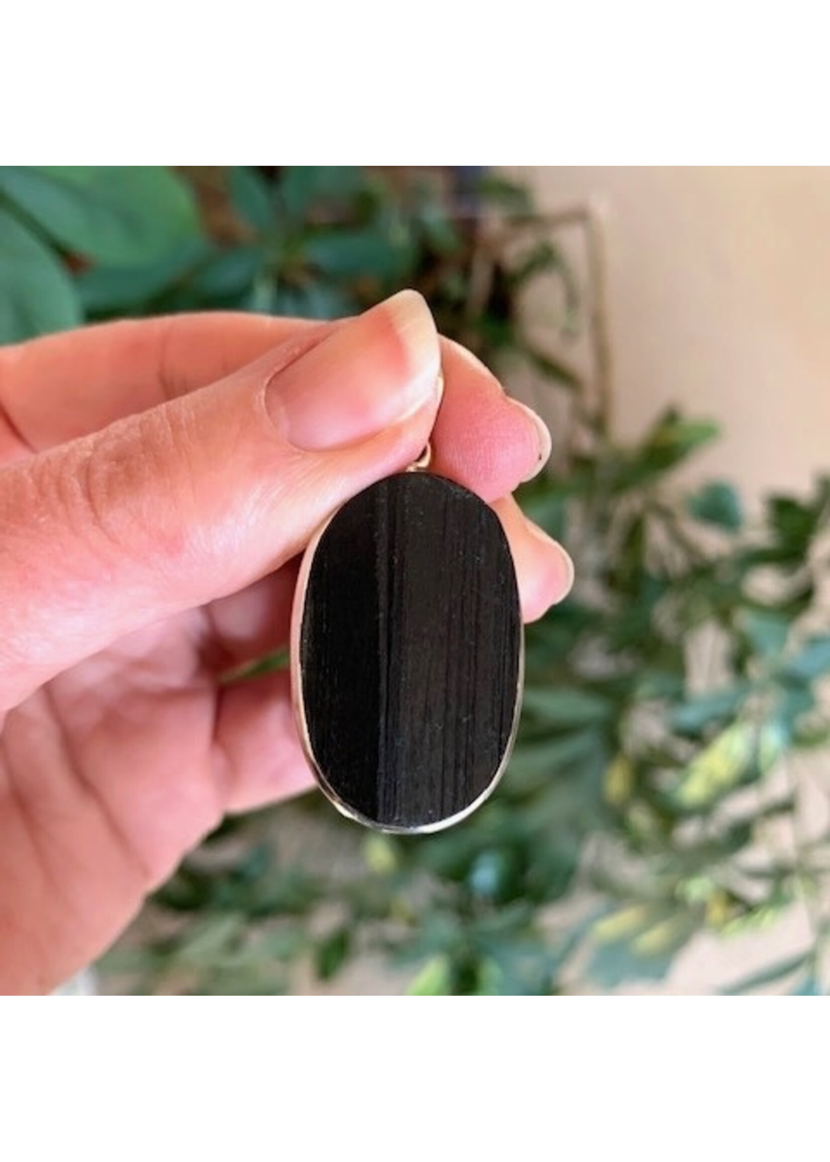 Black Tourmaline Pendants Cabochon