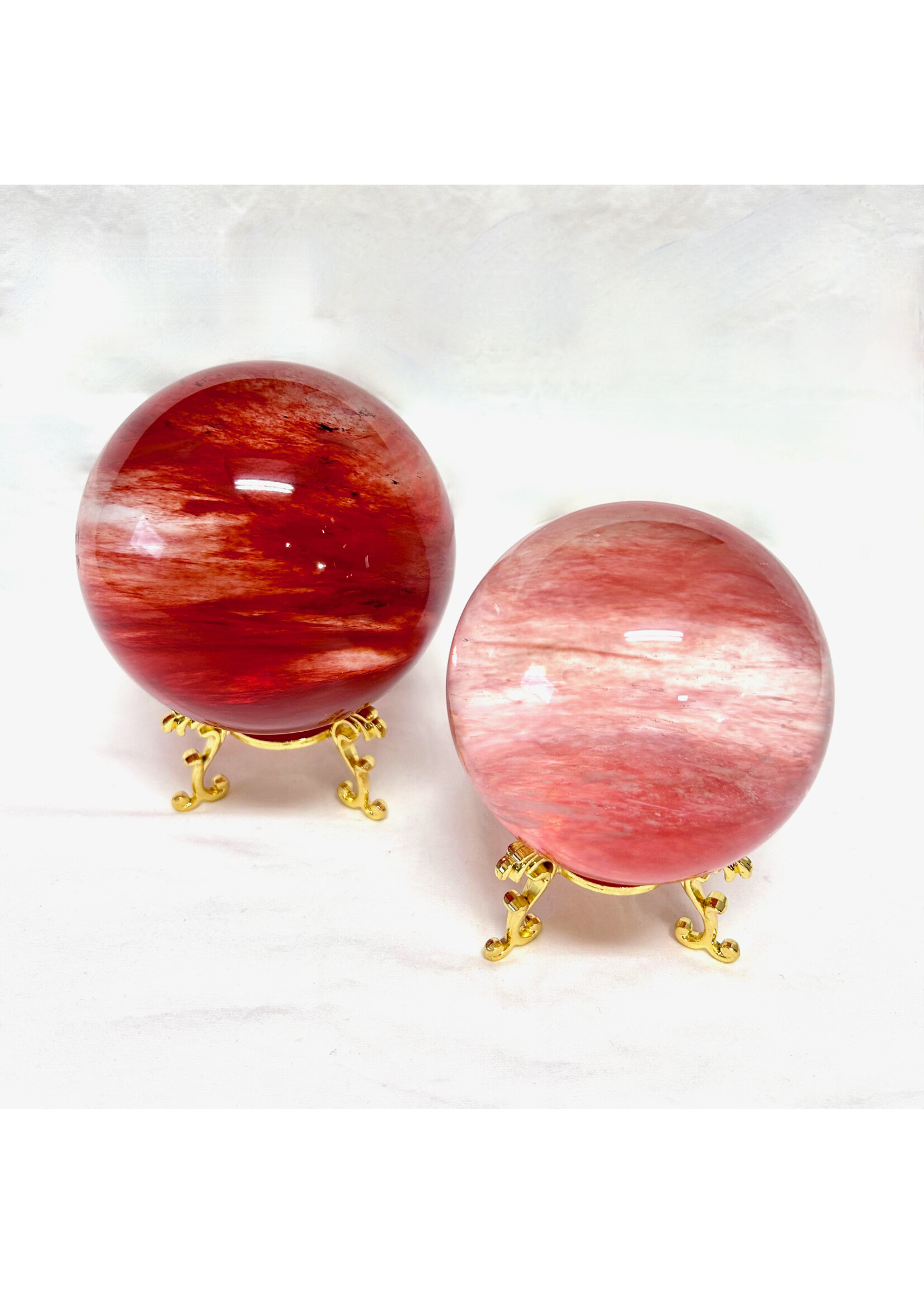 Reserved Cherry Quartz Spheres for enthusiasm