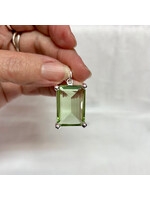 Green Amethyst Faceted Rectangle Pendants for spiritual growth