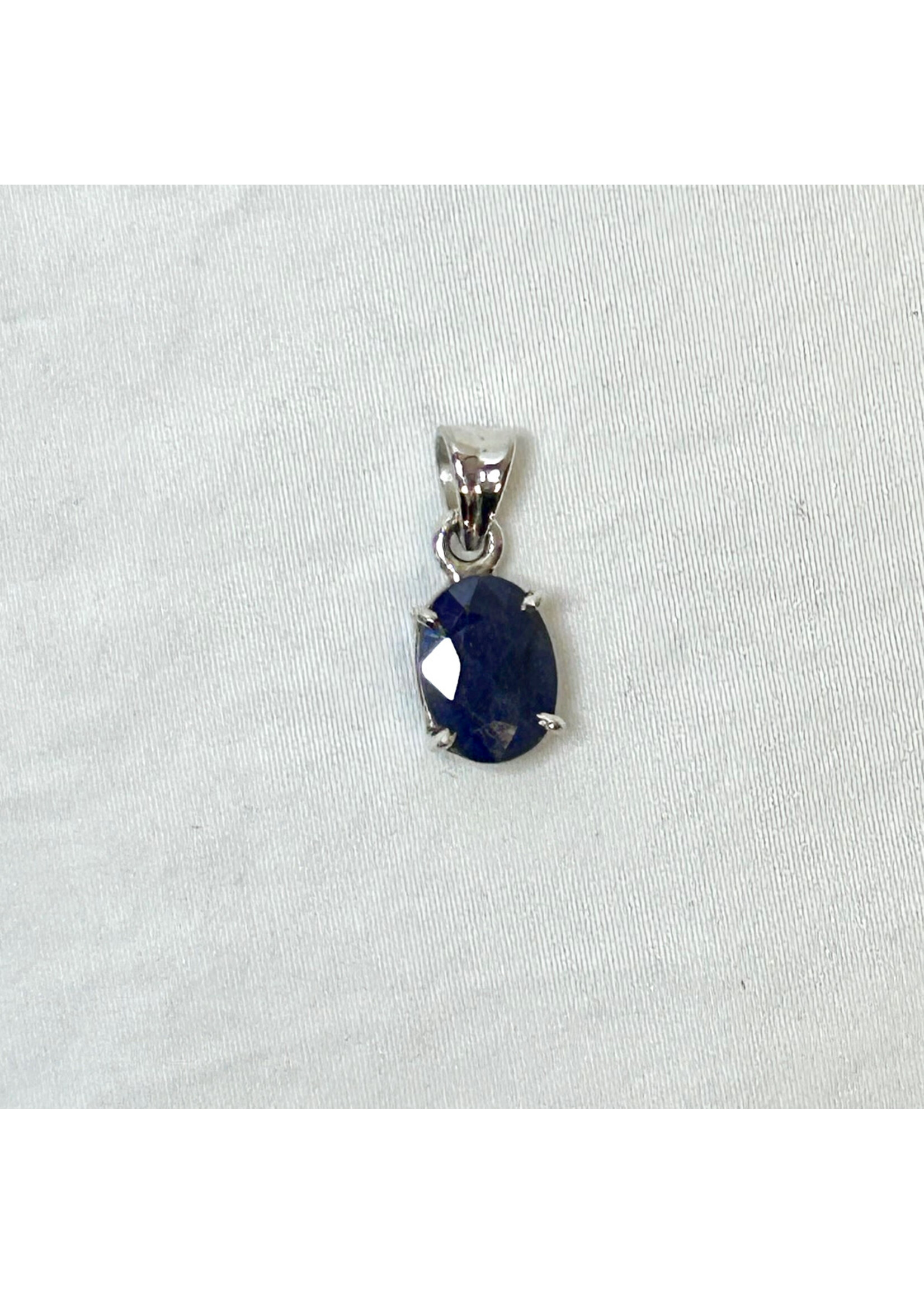 Blue Sapphire Faceted Pendants Oval