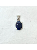 Blue Sapphire Faceted Pendants Oval