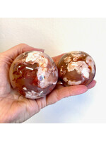 Carnelian Flower Agate Spheres for passion and growth