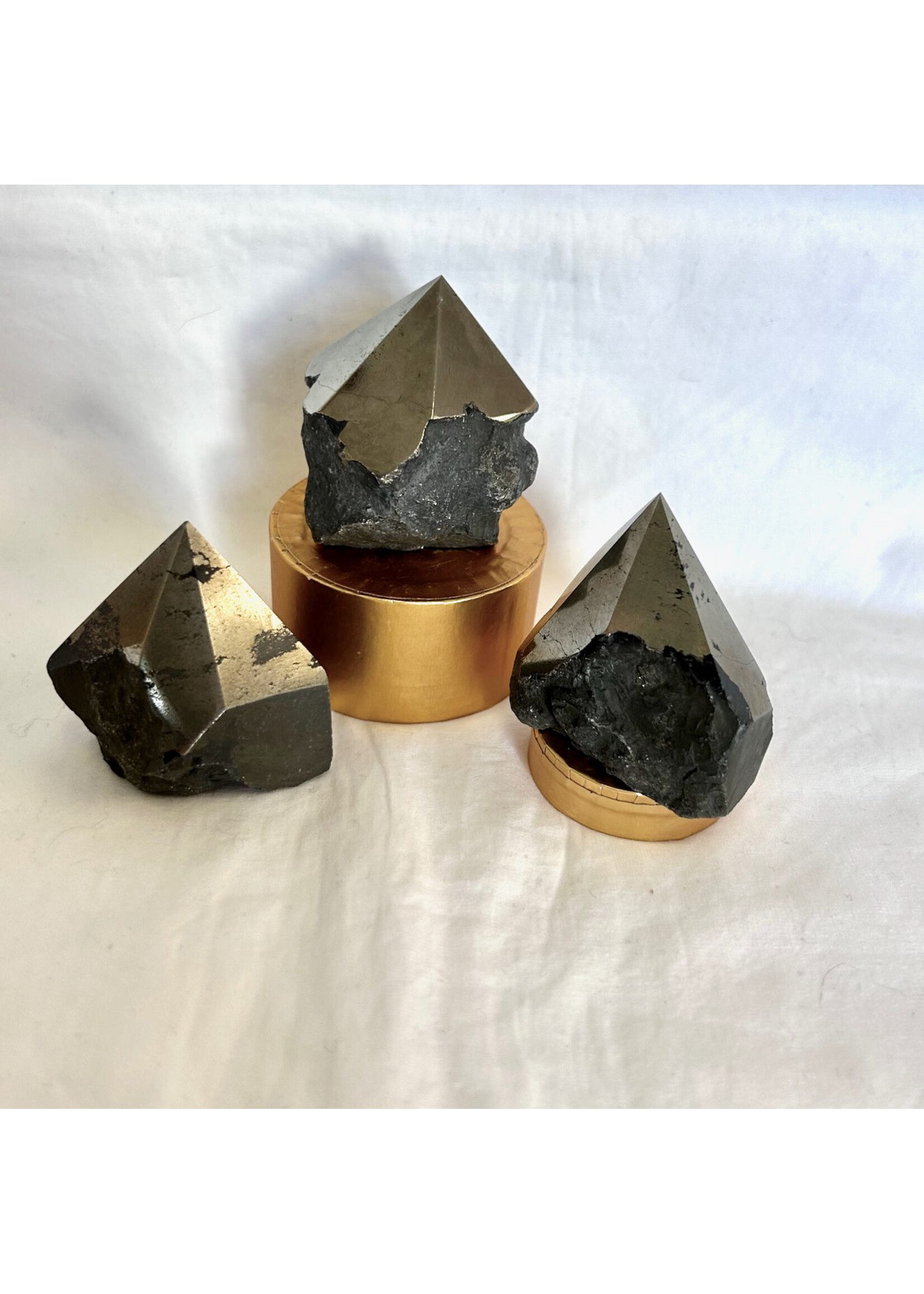 Pyrite Healer's Gold Natural Sided Points for positive energy