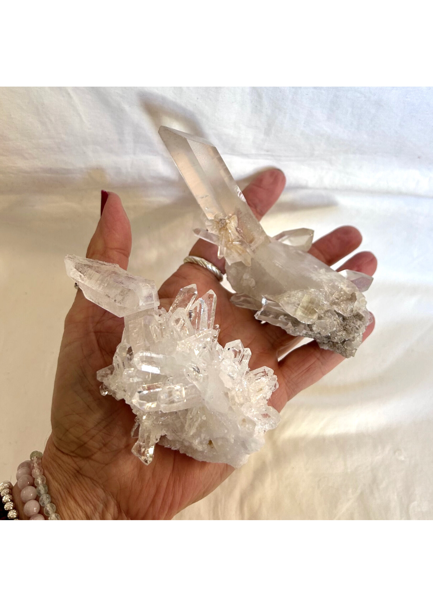 Crystallized Water Quartz Clusters