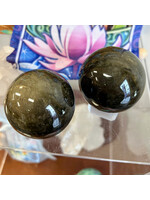 Gold Sheen Obsidian Spheres for wealth and knowledge