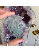 Fluorite Carved Leaf for growth