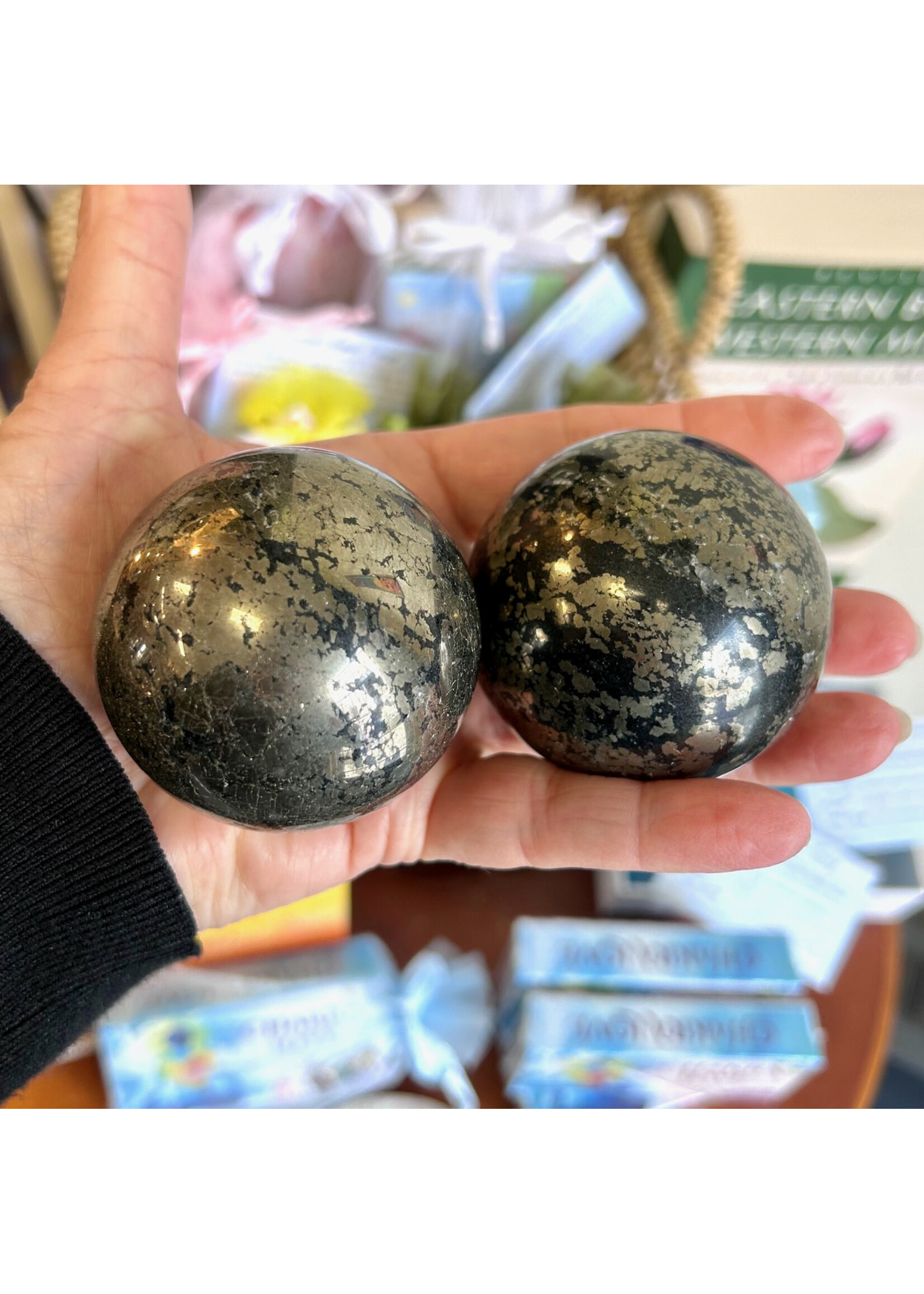 Pyrite Healer's Gold Spheres to accept your inner strength