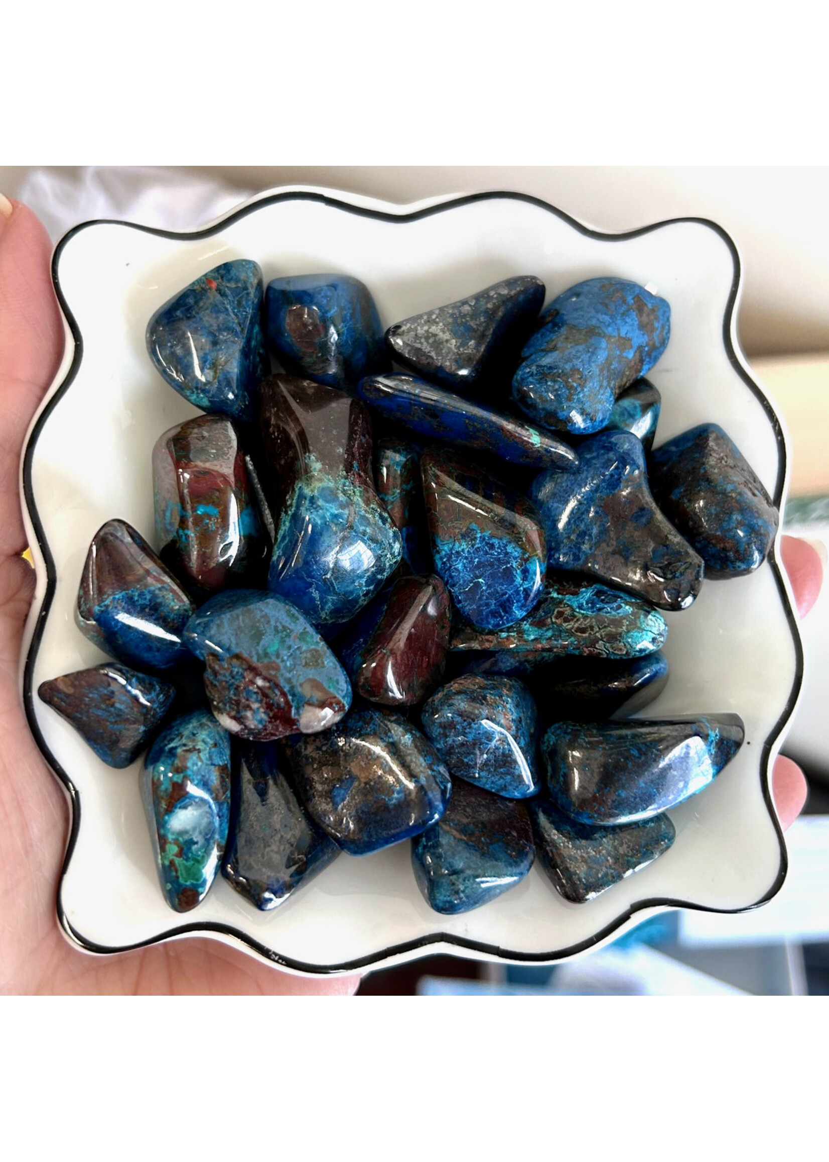 Rich Hue Chrysocolla with Shattuckite Pocket Stones