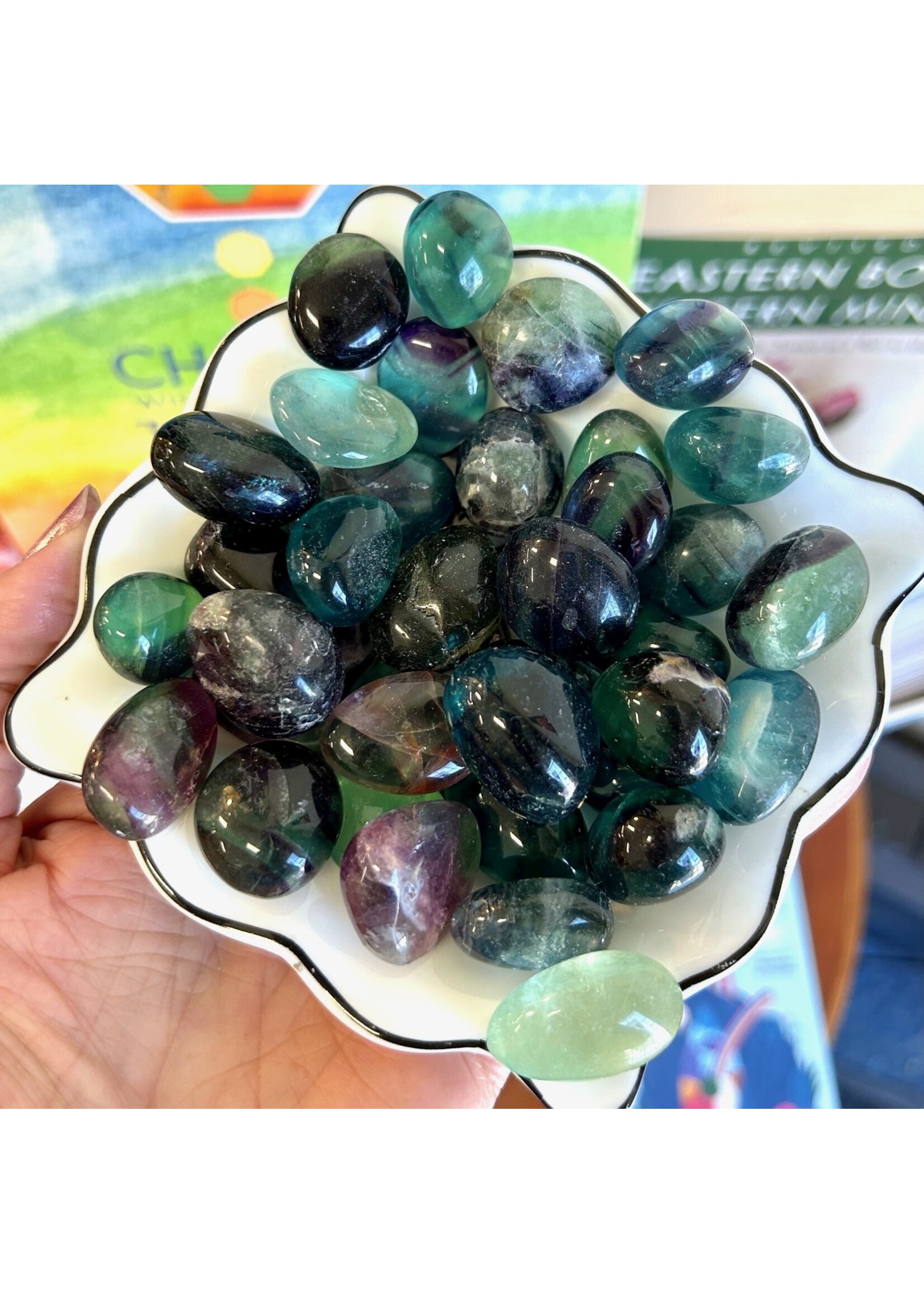 Fluorite - Luscious Grade AA Tumbled for alignment