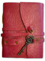Embossed Leaves Journal with Key