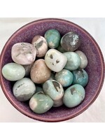 Green Flower Agate Tumbled for growth Orphan