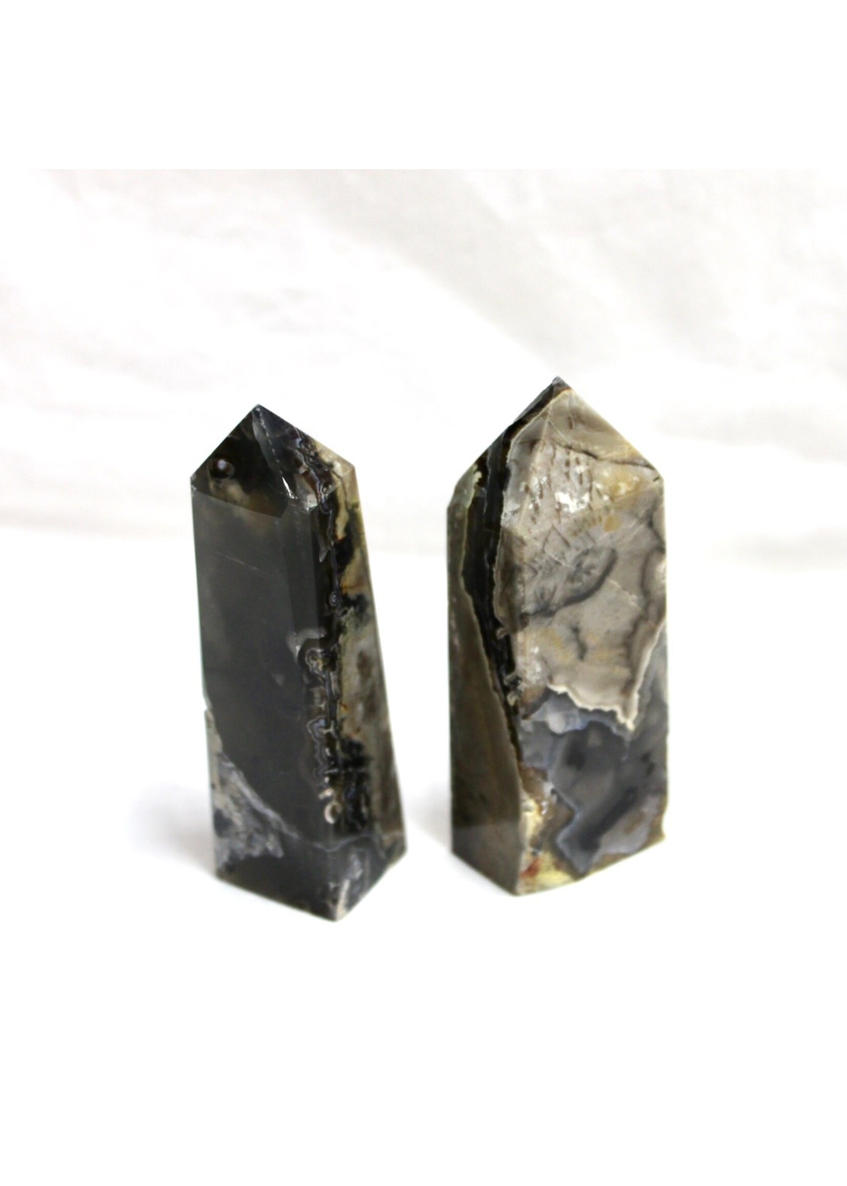 Touching the Sky Volcanic Agate UV Reative Obelisks