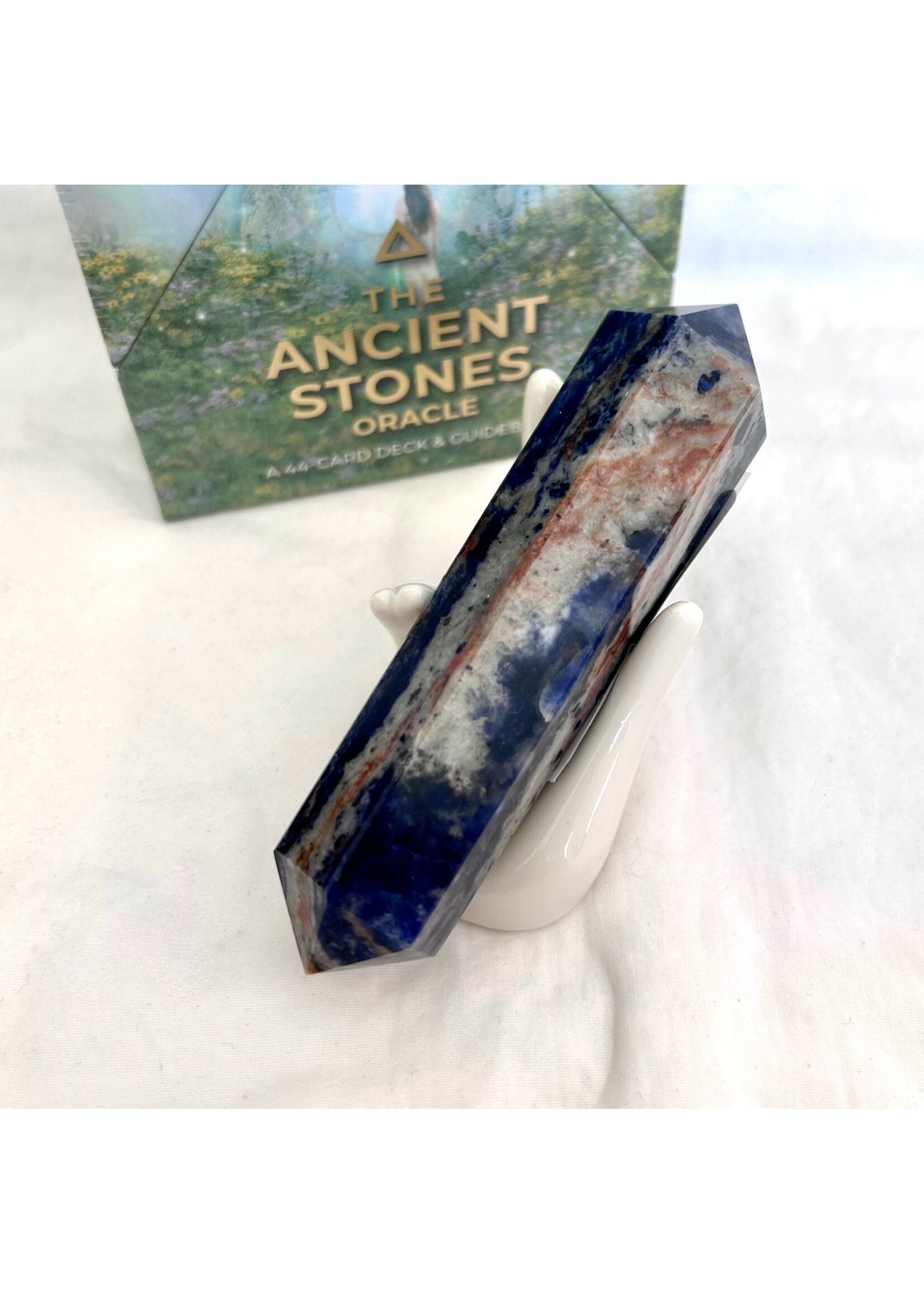 Sodalite with Sunstone Vogel Wand