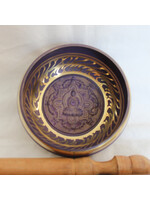 Purple Singing Bowls Note of B Buddha inlay striker included ~ Nepal