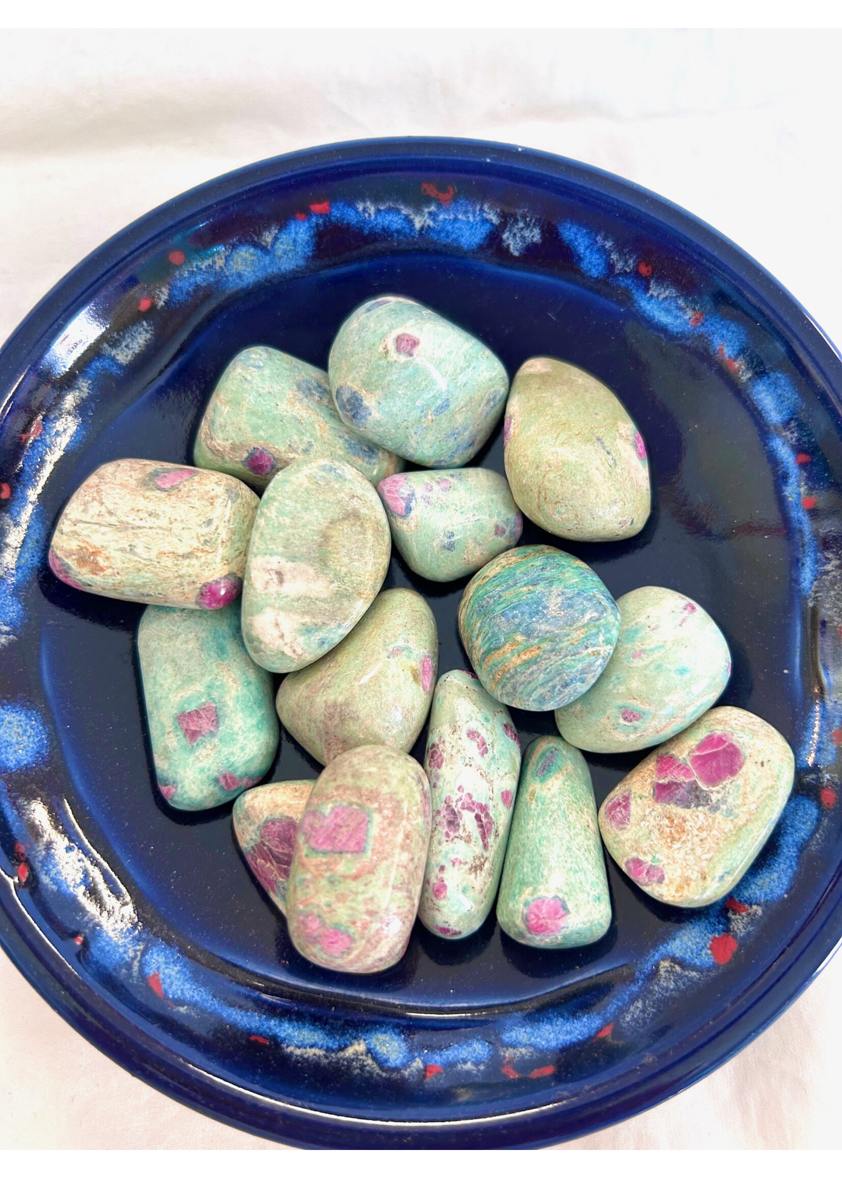 Ruby Fuchsite Kyanite Pocket Stones