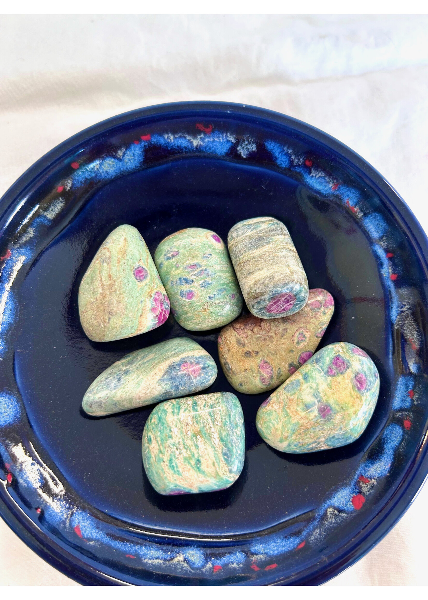 Ruby Fuchsite Kyanite Pocket Stones