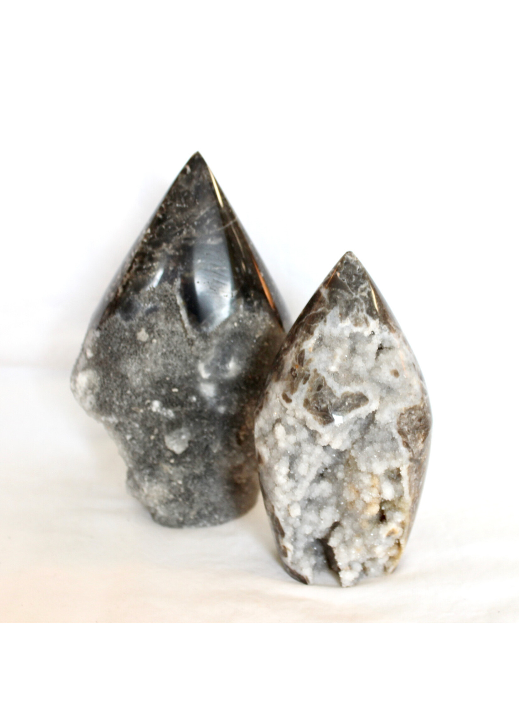 Black Druzy Agate Flames