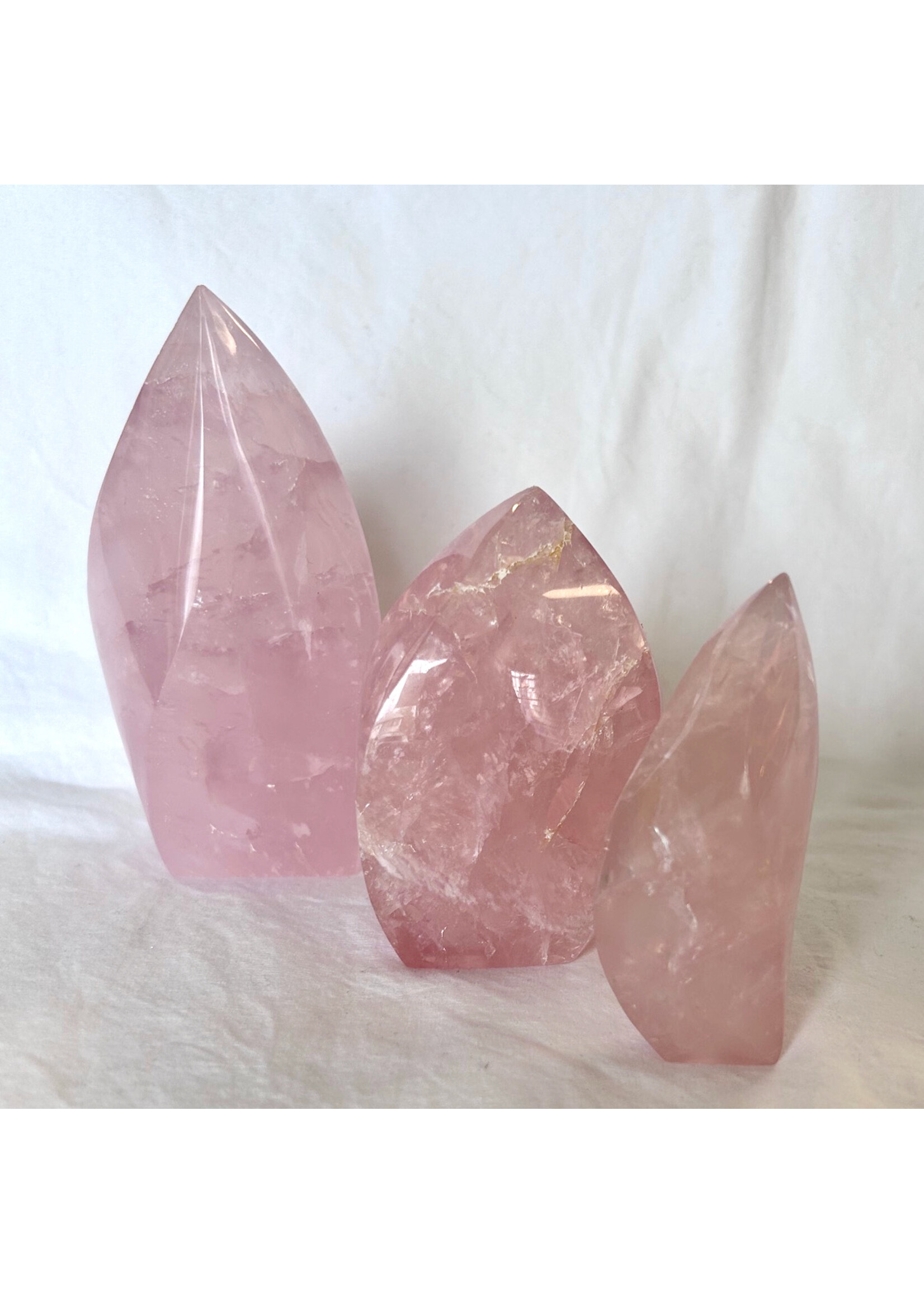 Heart's Light Rose Quartz Flames