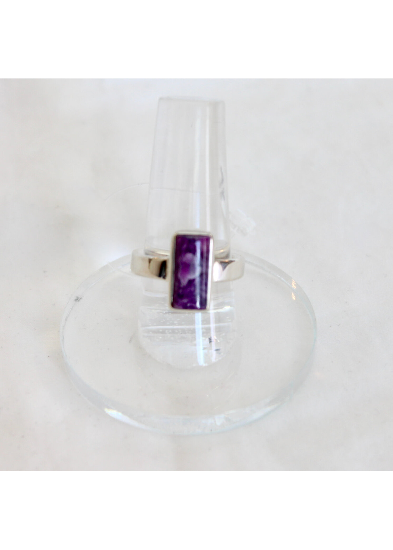 Sugilite Ring Cabochon Rectangle sz 8