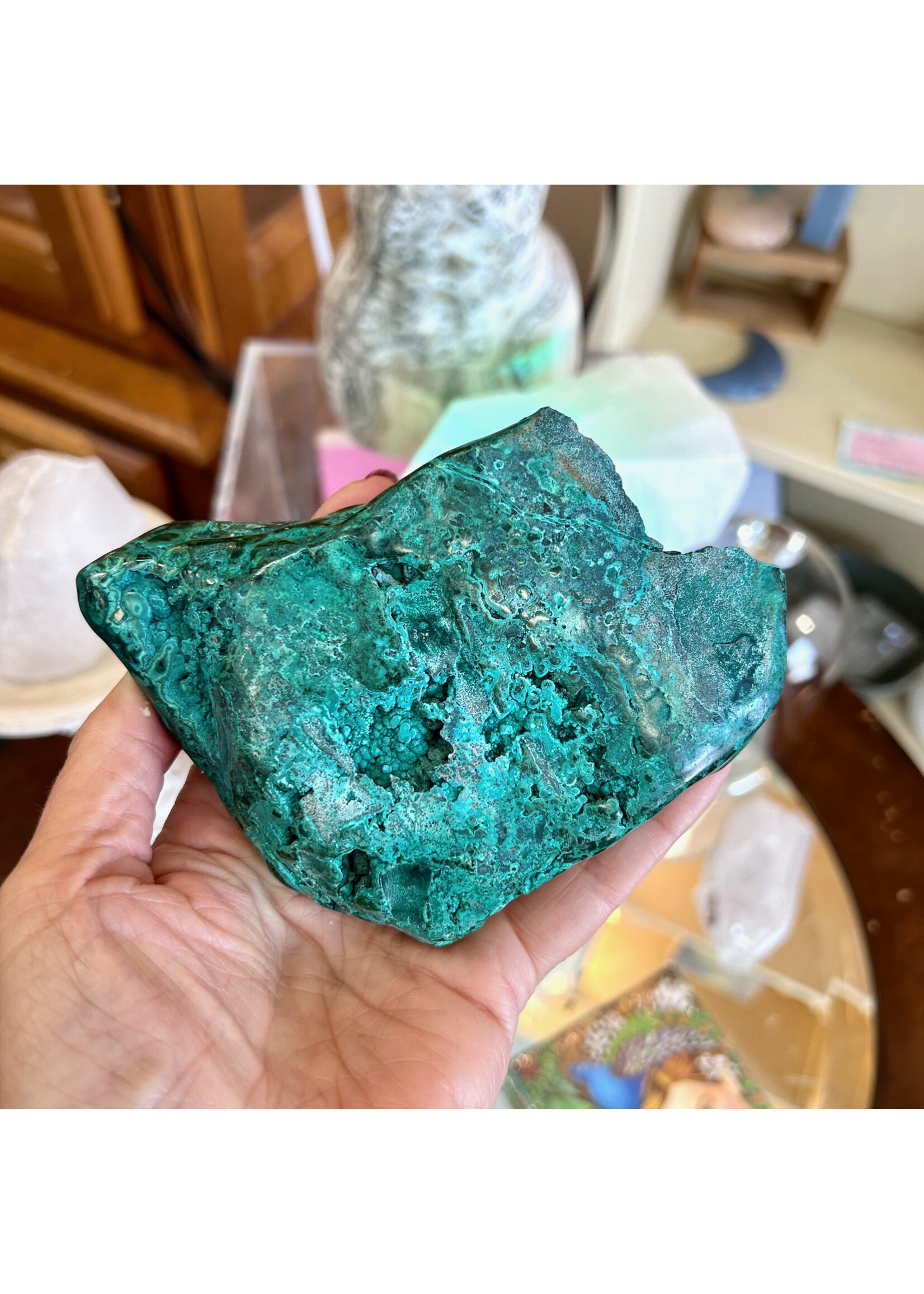 Chrysocolla with Malachite for wholeness and peace 5 in