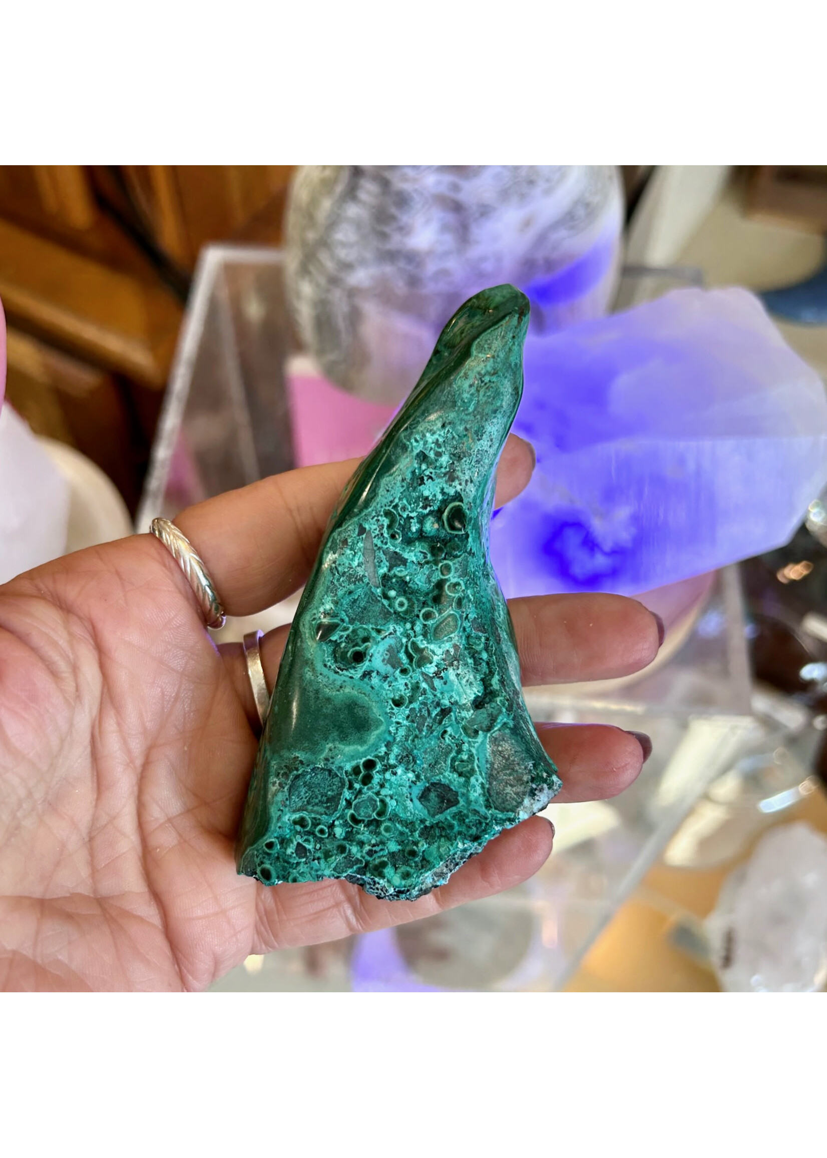 Chrysocolla with Malachite for wholeness and peace 4 in