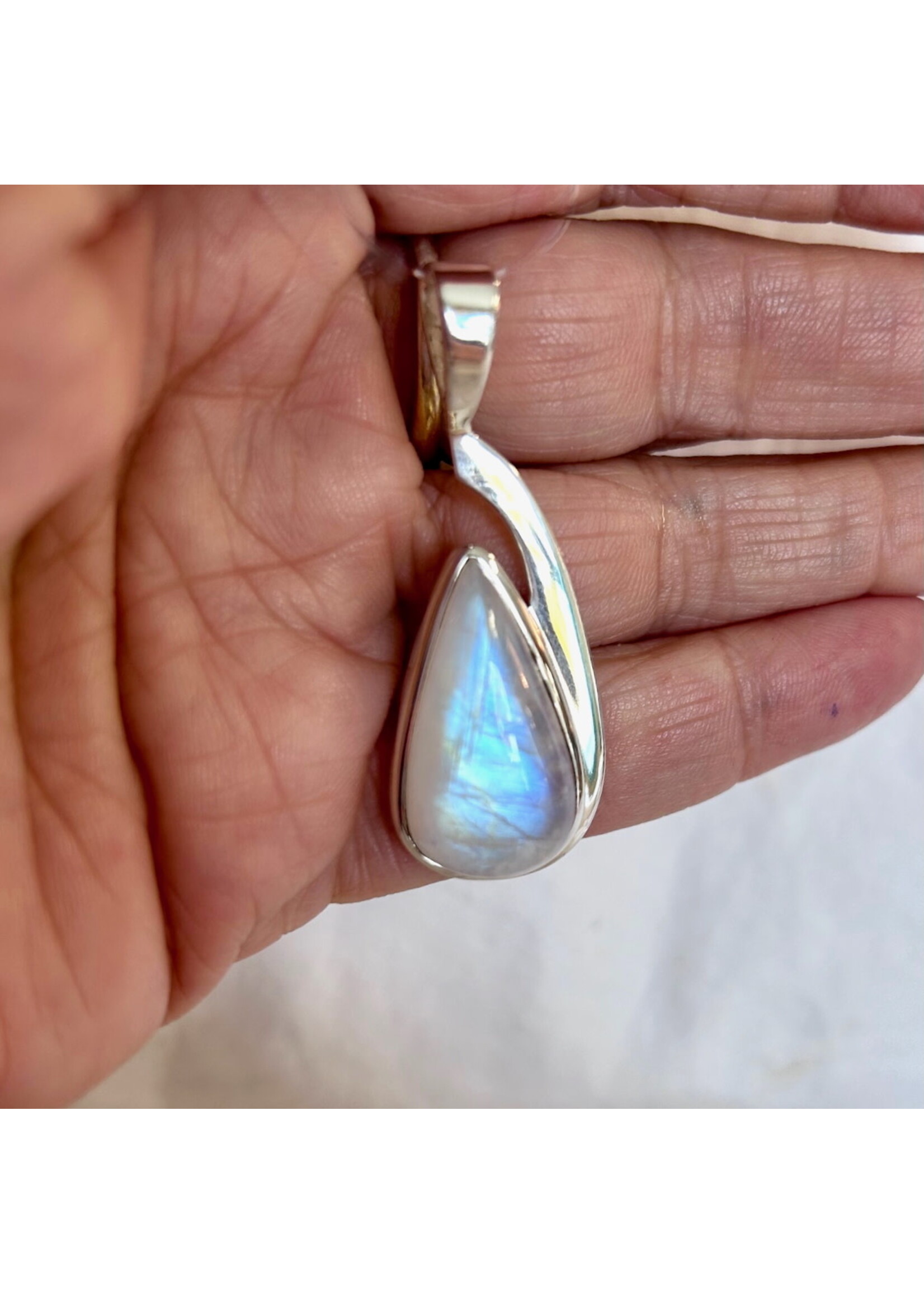 Rainbow Moonstone Cabochon Pendants Teardrop