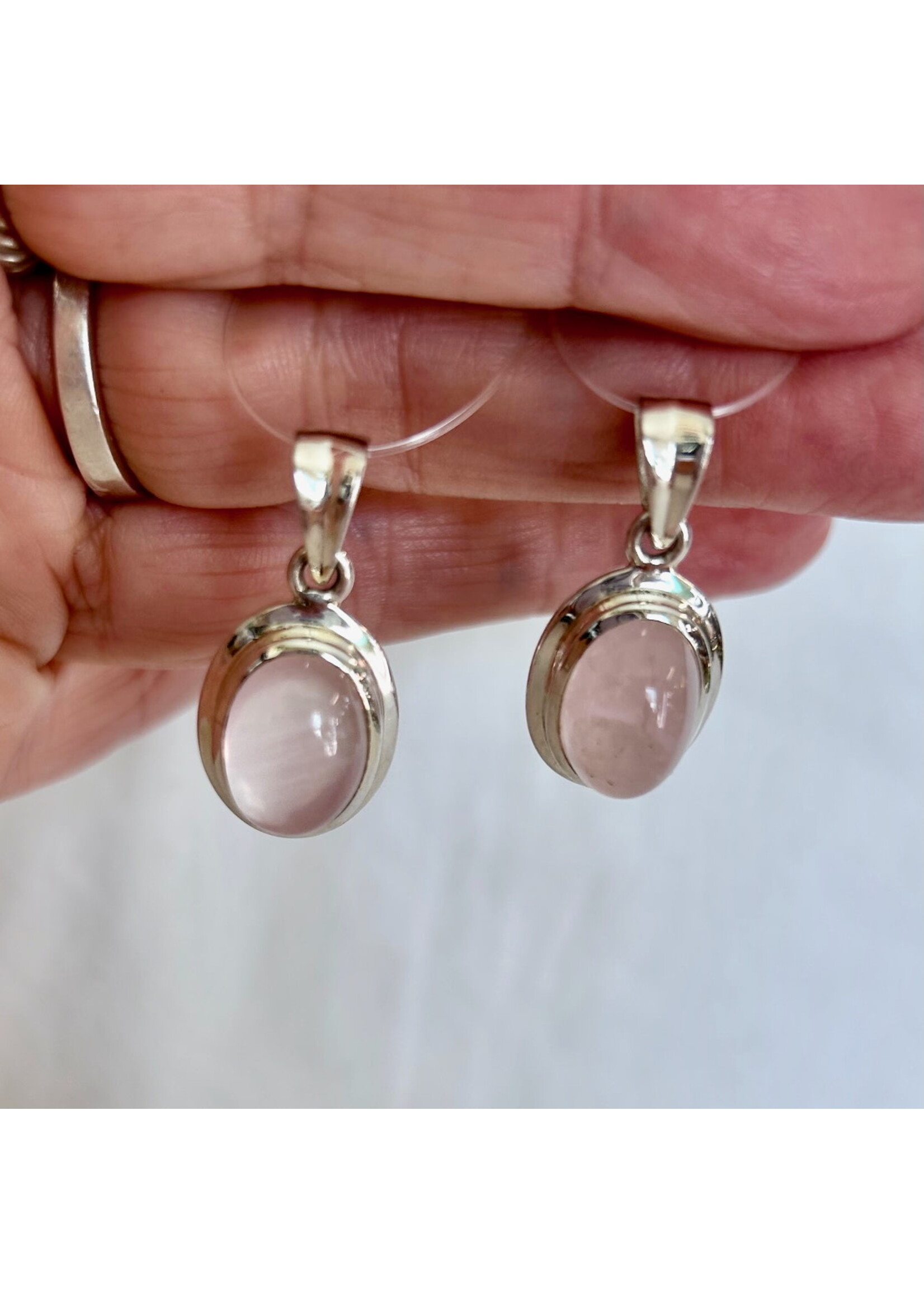 Rose Quartz Pendant Cabochon Oval