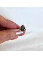 Green Tourmaline Ring Faceted Oval Sz 4