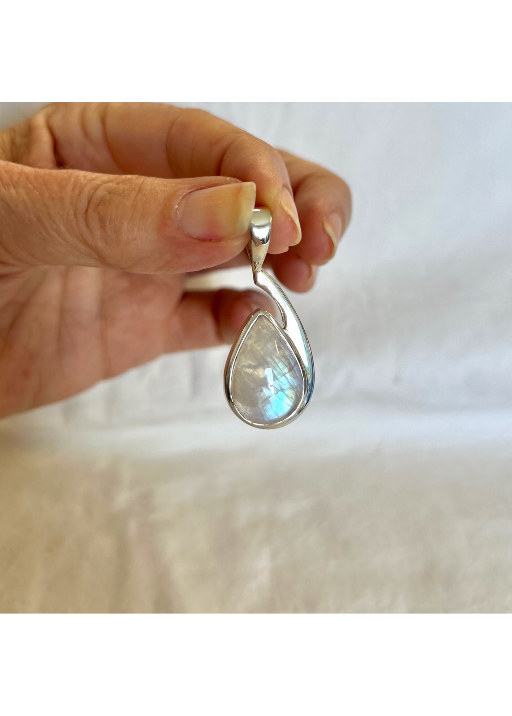 Rainbow Moonstone Cabochon Pendants Teardrop