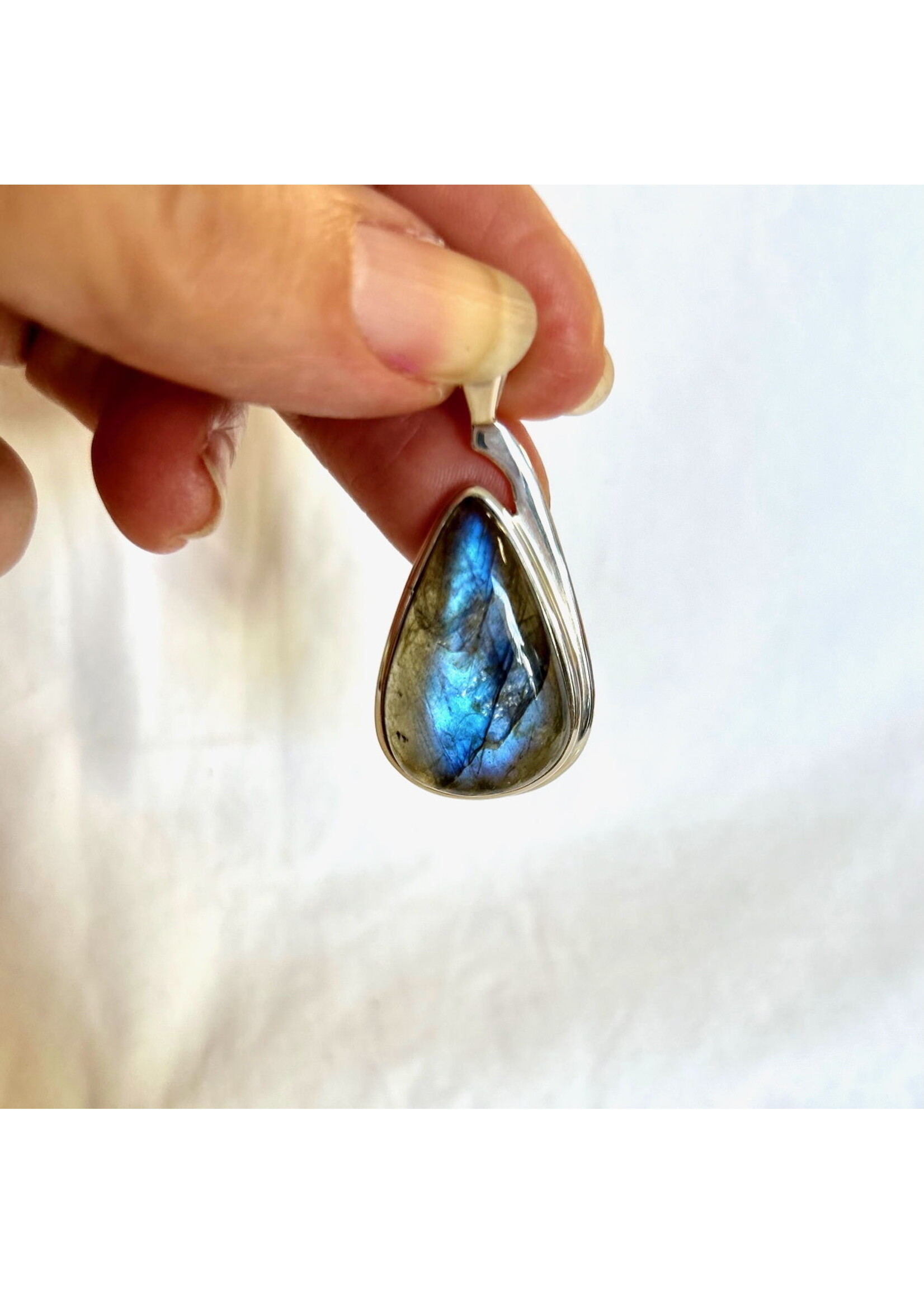Labradorite Cabochon Pendant Teardrop