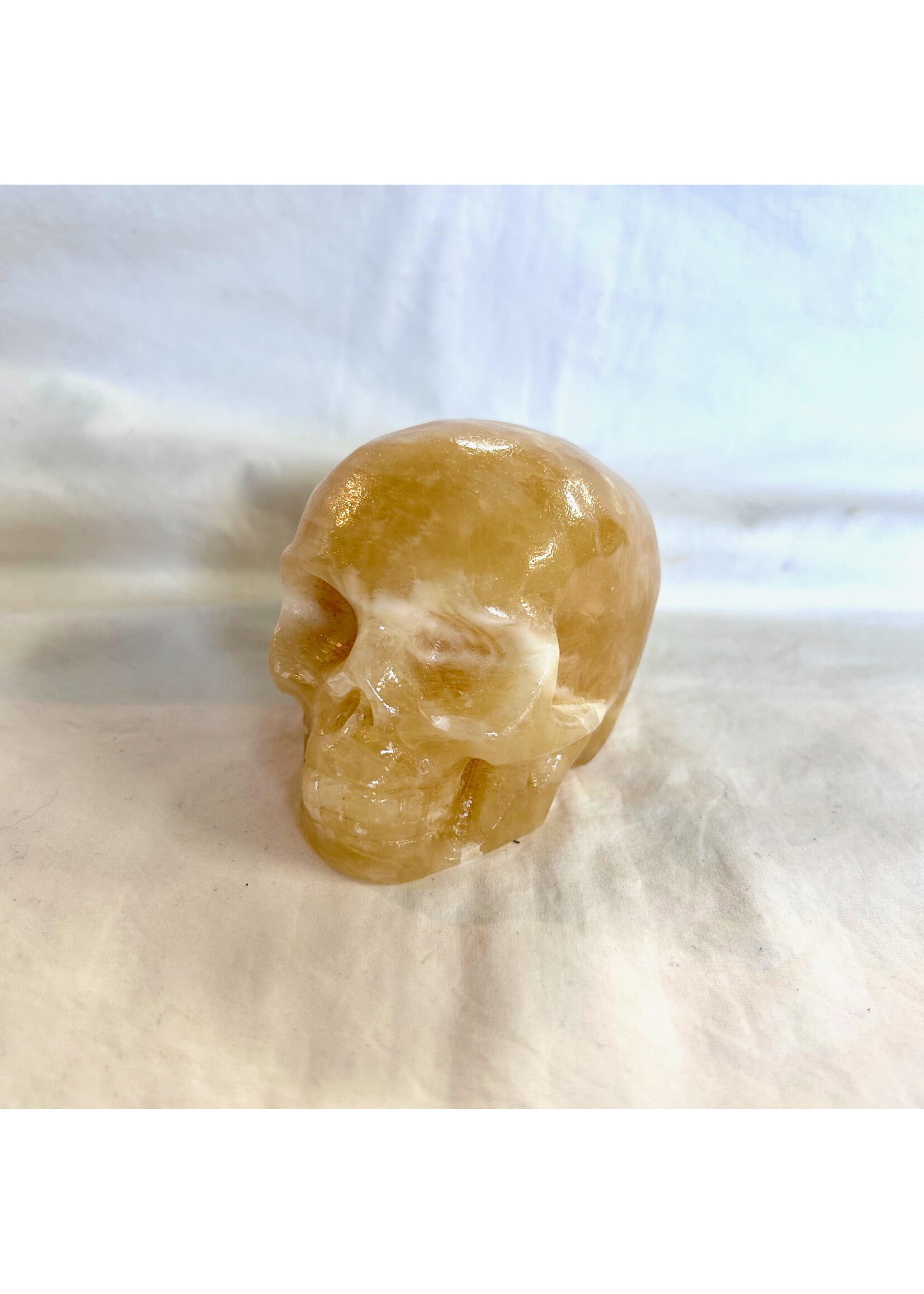 Golden Calcite Skull