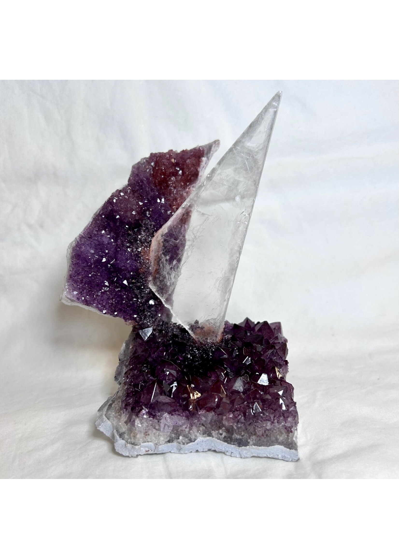 Amethyst and Selenite Sculptures