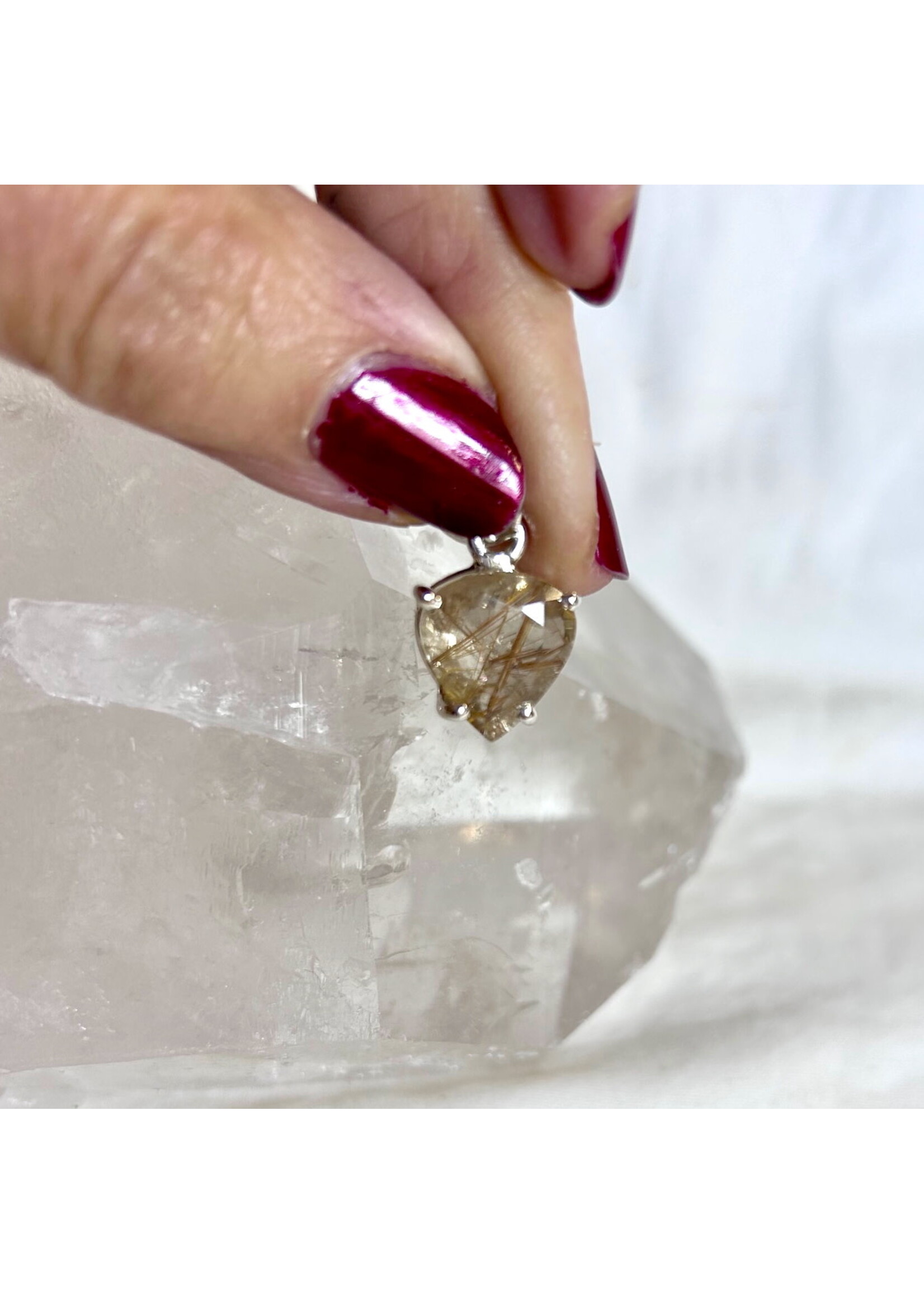 Rutilated Quartz Pendants Faceted
