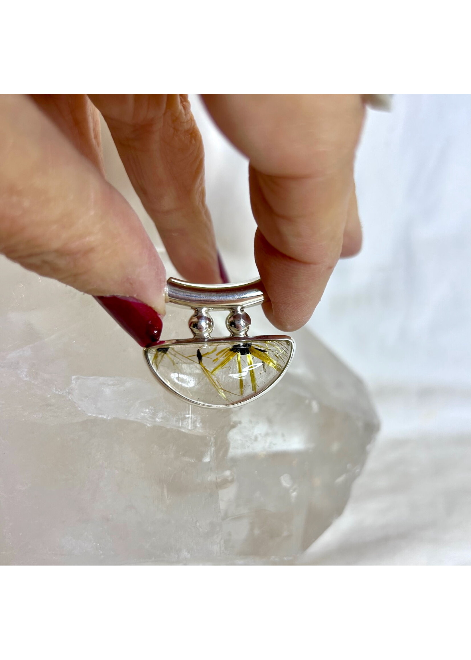 Rutilated Quartz Pendants Cabochon