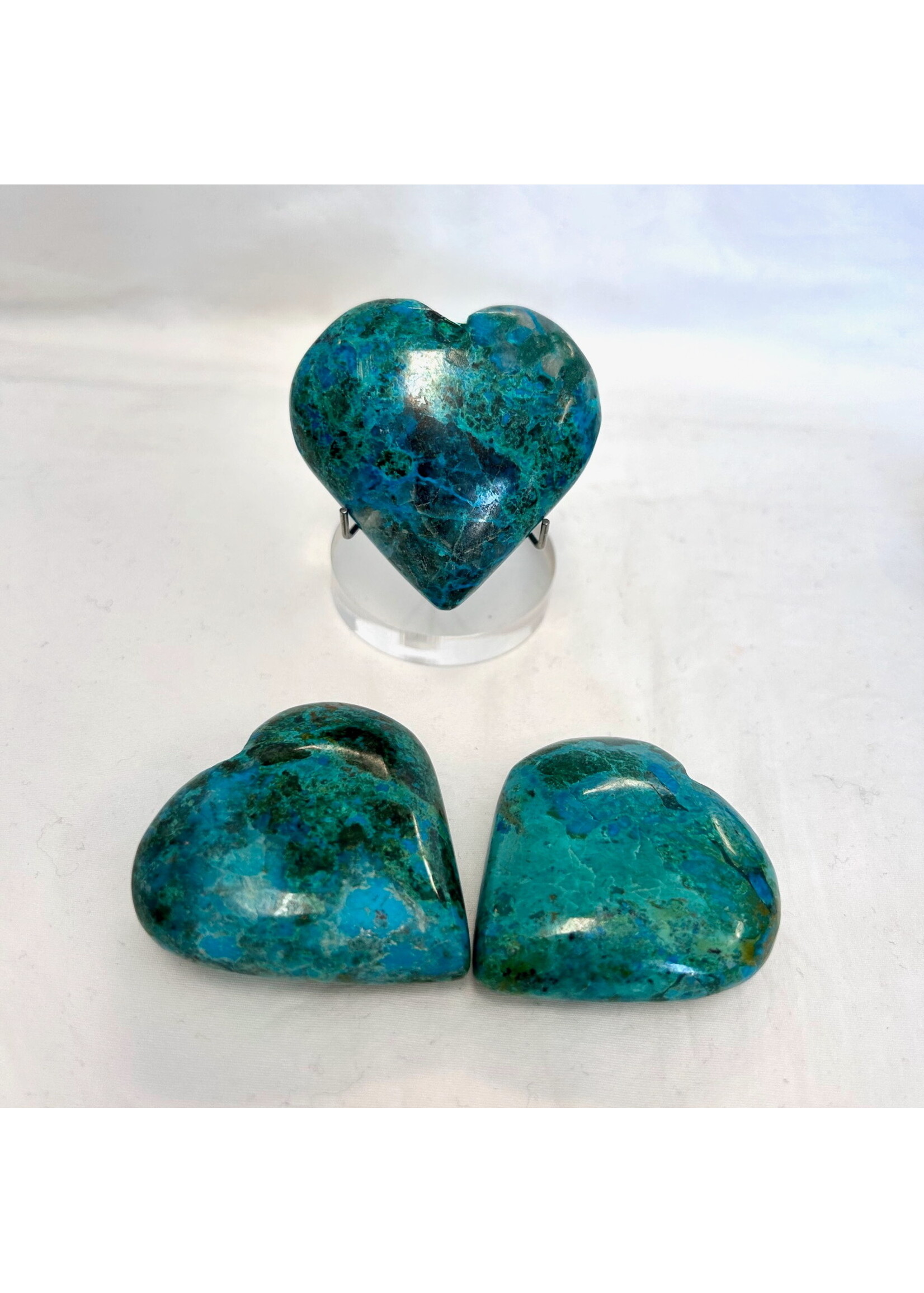 Chrysocolla Hearts for clear communication