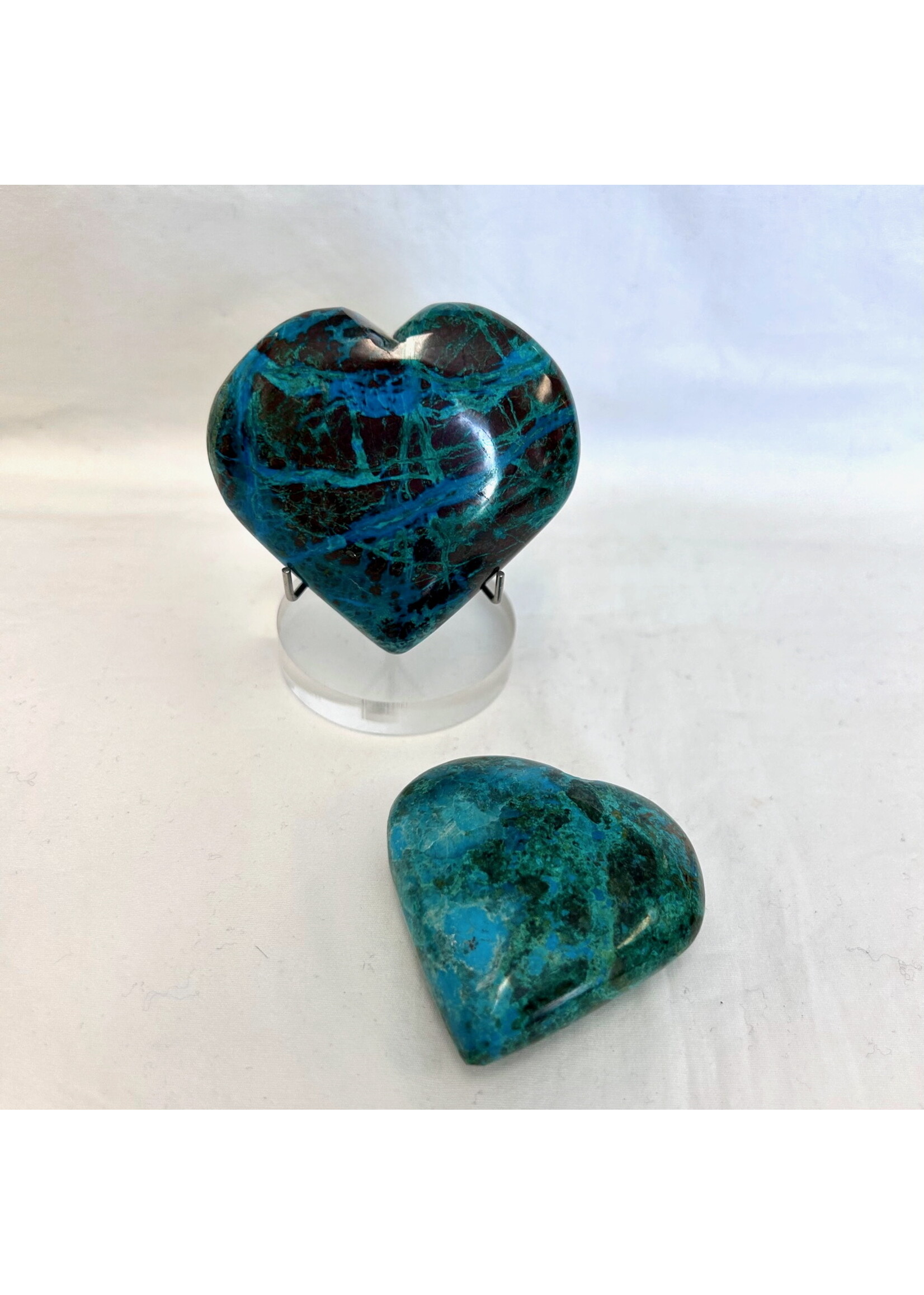 Chrysocolla Hearts for clear communication