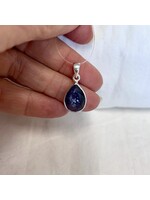 Blue Sapphire Faceted Pendant Teardrop