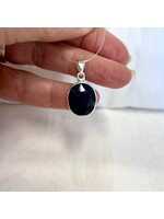 Blue Sapphire Faceted Pendant Oval