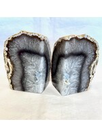 Agate and Quartz Bookends Set for spiritual insight