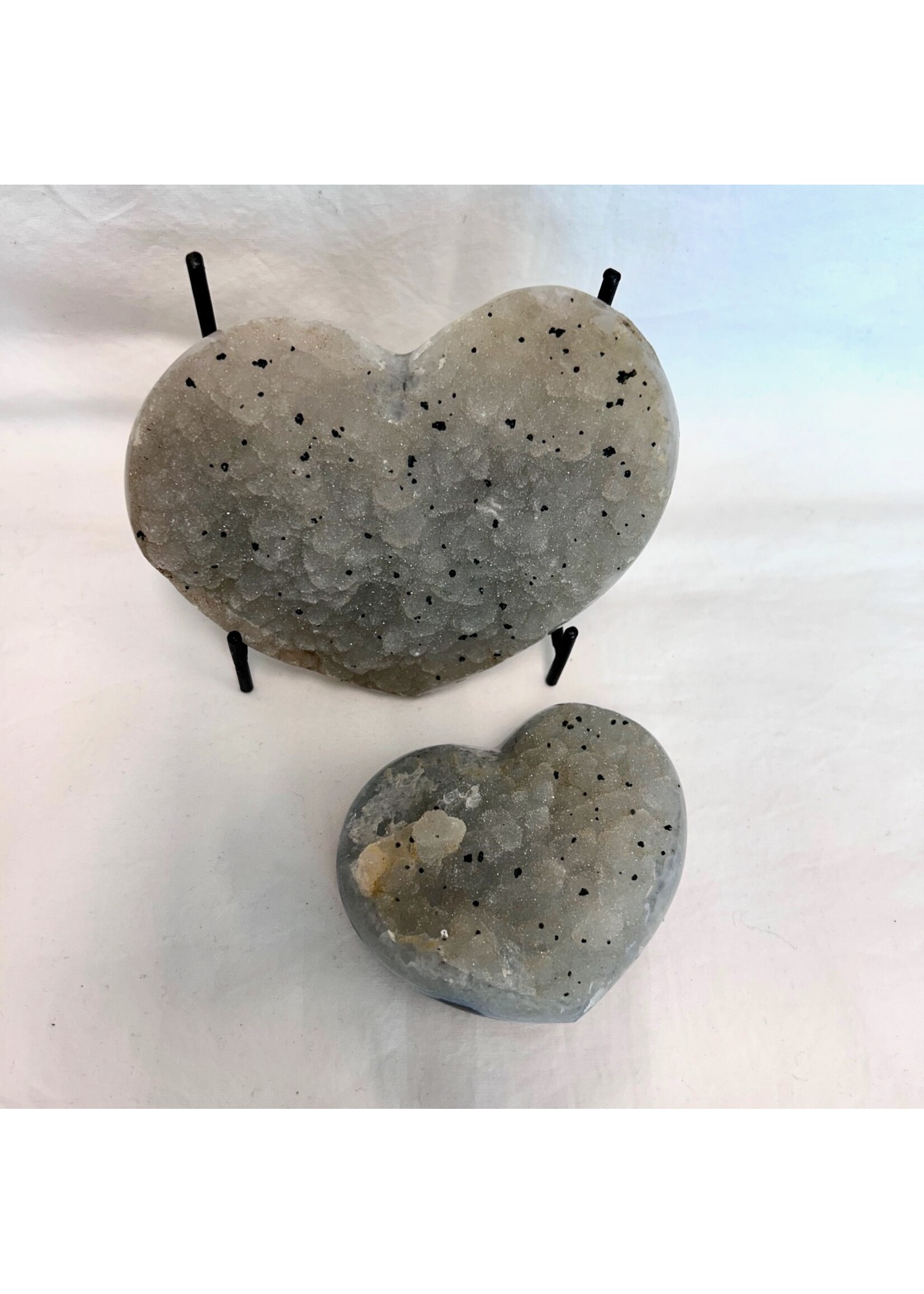 Prasiolite (Green Amethyst) Cluster Hearts