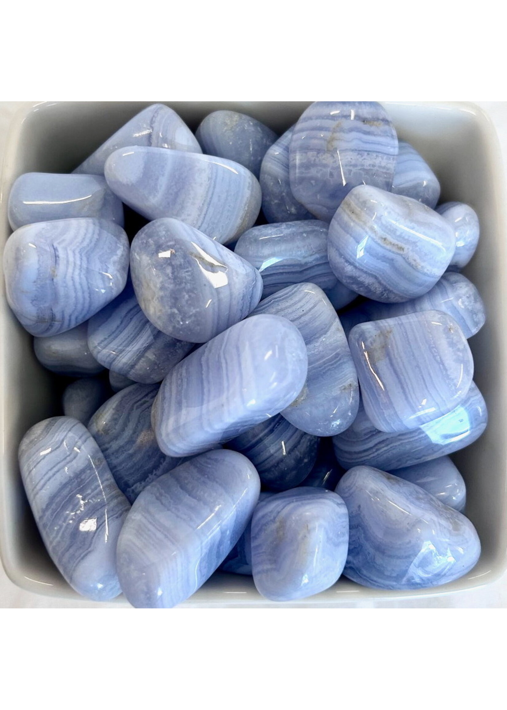 Blue Lace Agate Grade AA Polished for gentle communication